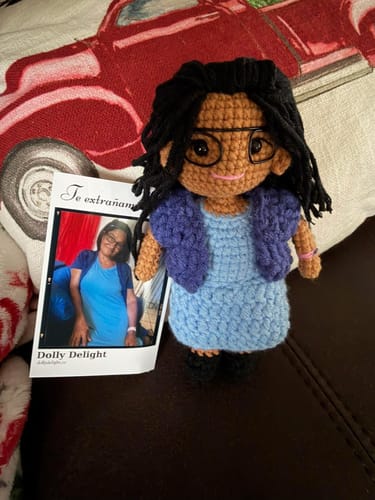 Customer photo review of Dolly® Personalized Crochet Doll with Photo Card