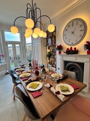 Customer photo review of 10-Light Bubble Opal Glass Globe Chandelier