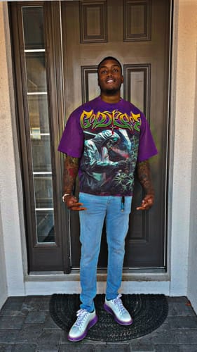 Customer photo review of Godspeed Indoor Purple Haze Tee Purple