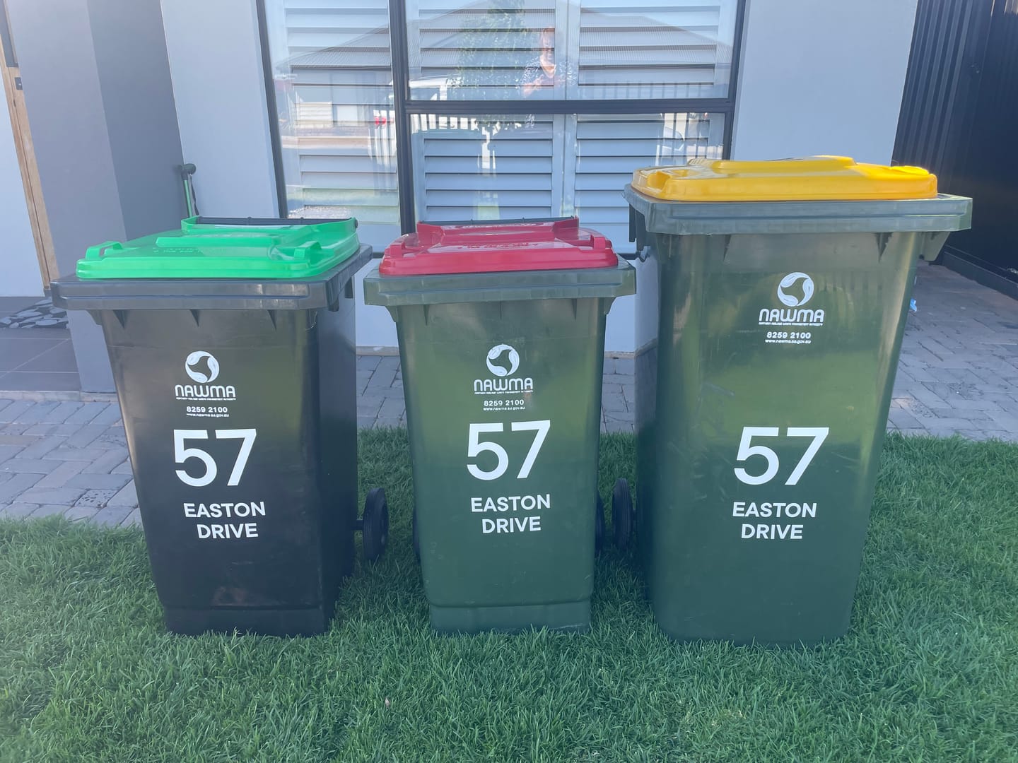 Customer photo review of Wheelie Bin Street Name & Number Sticker