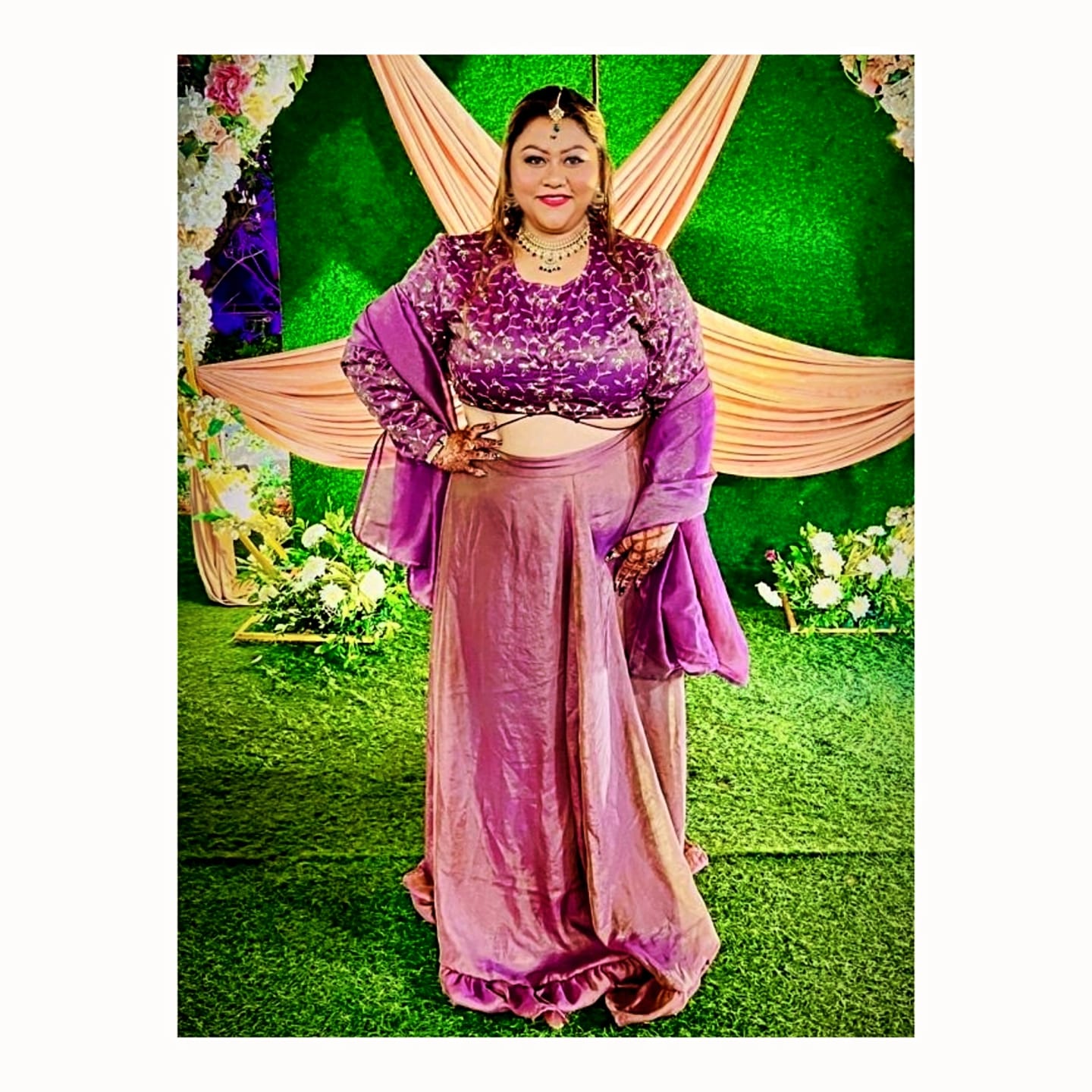 Customer photo review of Mastaani Berry Dusk Lehenga Set