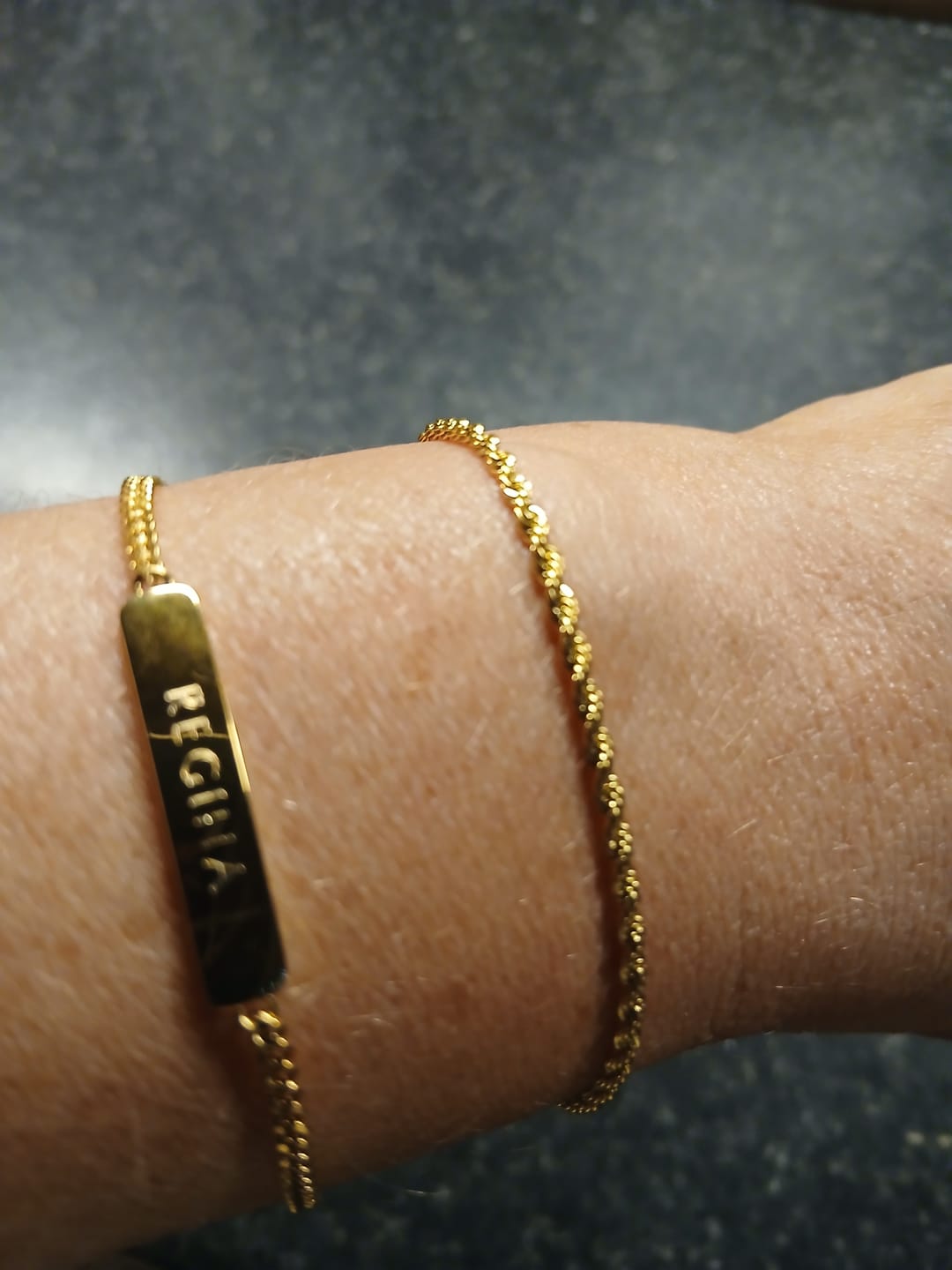 Customer photo review of Rope Chain Bracelet in Gold