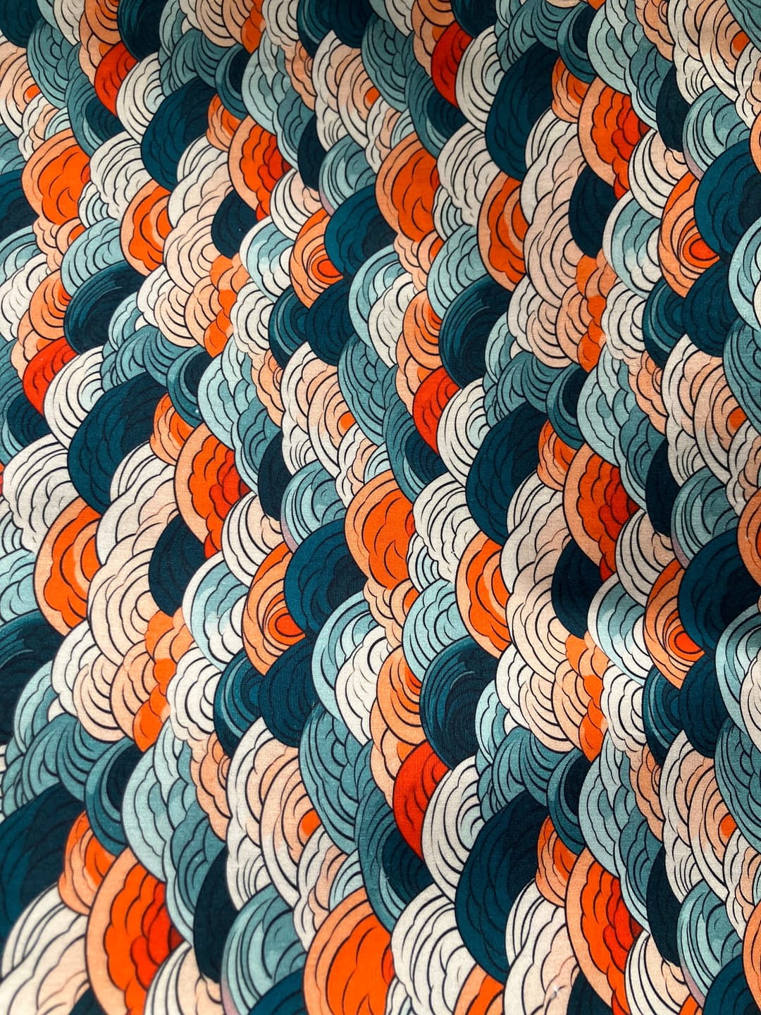 Customer photo review of Sunset Waves Rose & Hubble Cotton Poplin Fabric