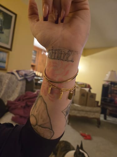 Customer photo review of Personalized Chain Link Bracelet with Custom Name Charms