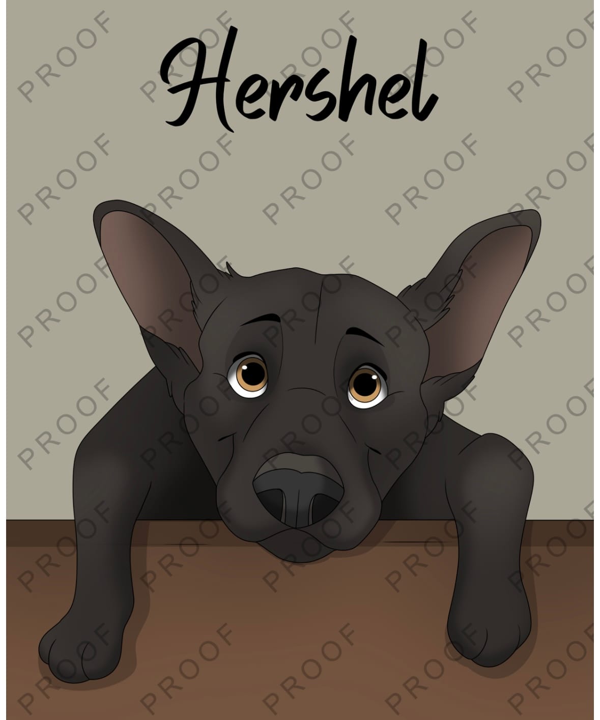 Customer photo review of Hand-Drawn Cartoon Portrait