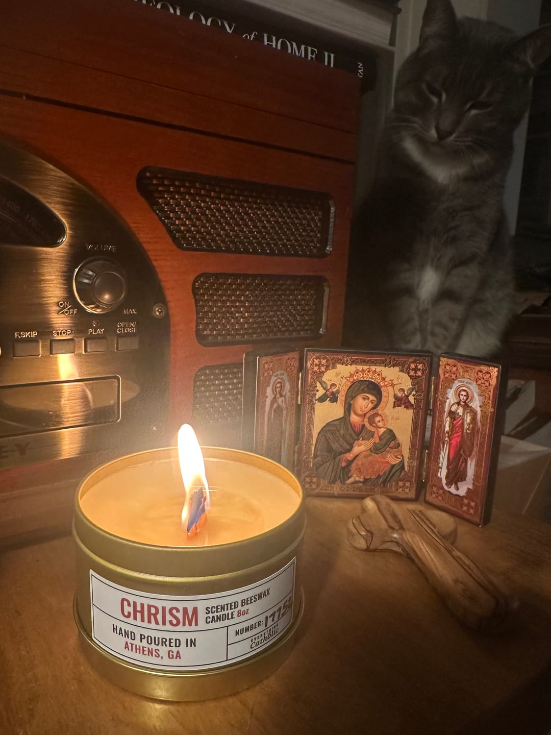 Customer photo review of Chrism Beeswax Candle