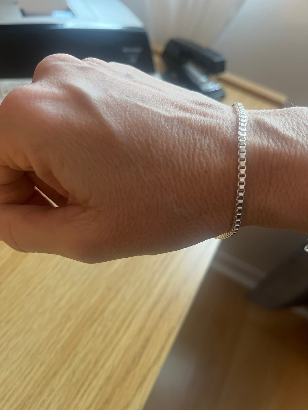 Customer photo review of Square Box Chain Bracelet