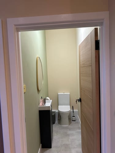 Customer photo review of Nuie Deco Compact 400 Cloakroom Floor standing Vanity Unit - Satin Anthracite