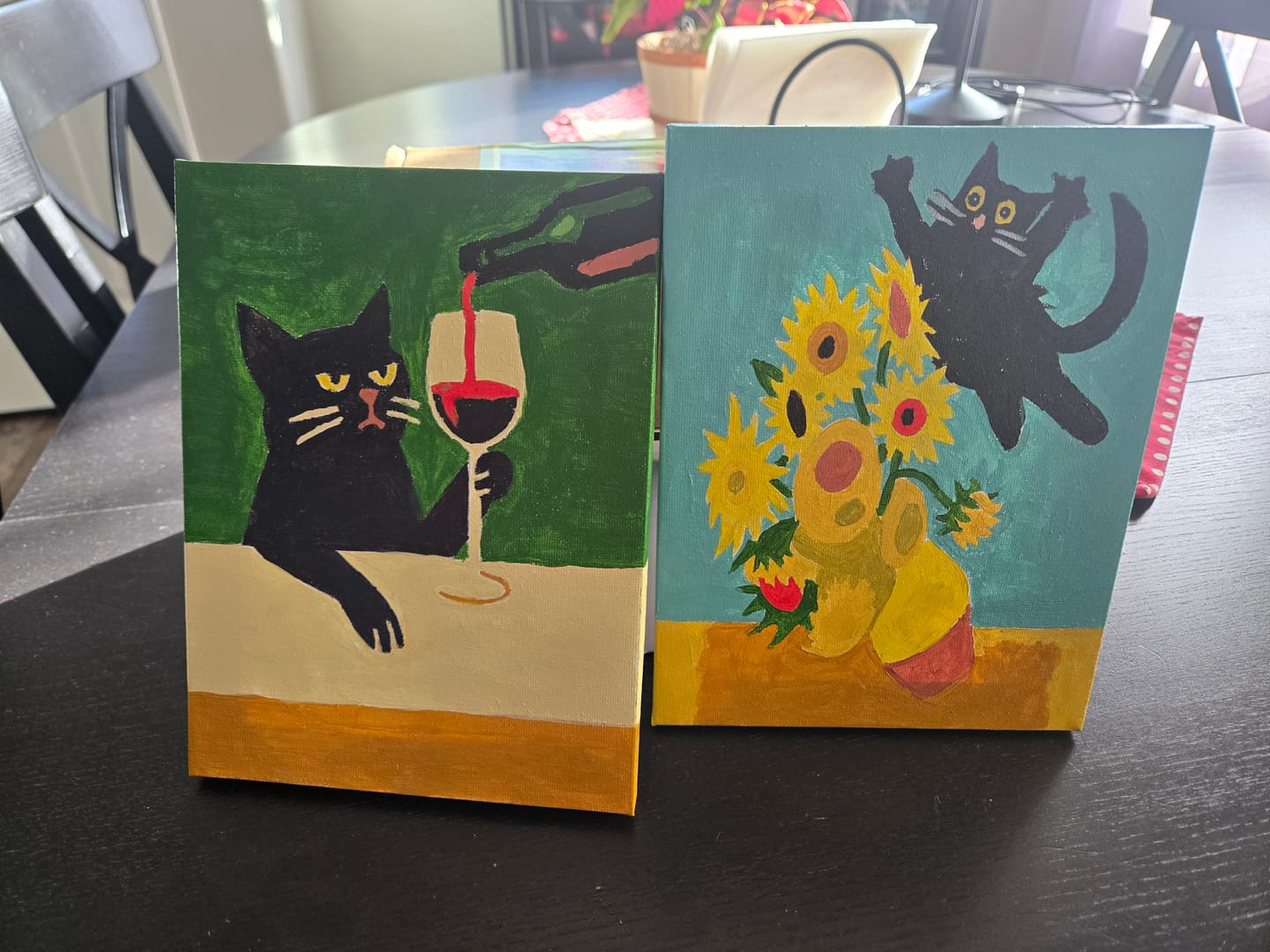 Customer photo review of 6 Mini Paintings - Crazy Cat Set