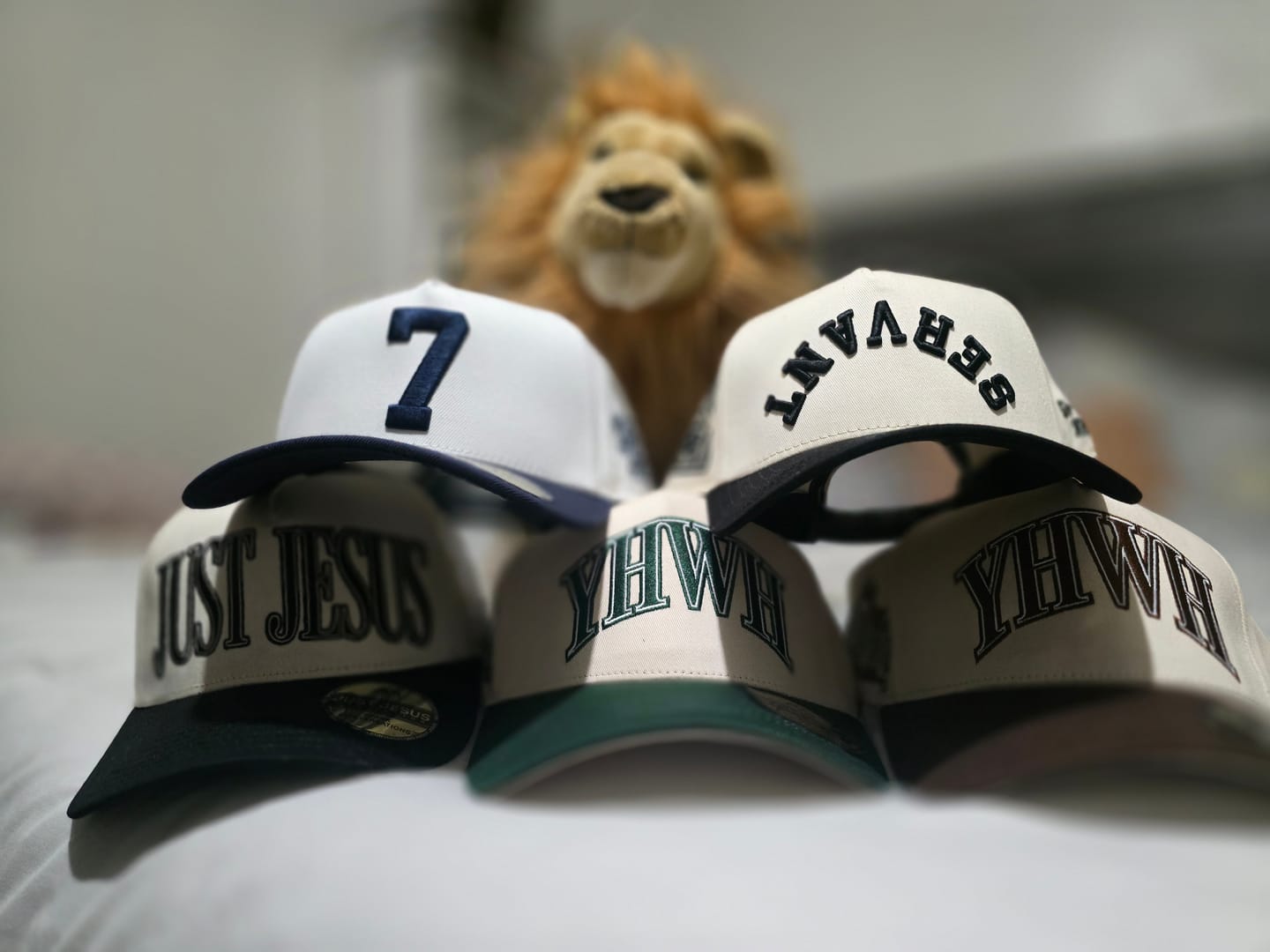 Customer photo review of ‘YHWH’ Structured SnapBack - Cream/Brown