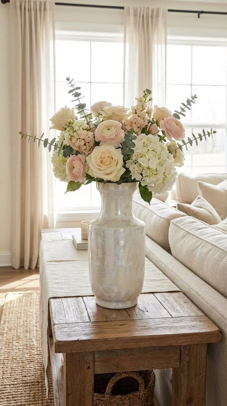 Customer photo review of Story&Suns Crystalline Glaze Ceramic Fishtail Flower Vase – Functional & Decorative, Handmade with Mother-of-Pearl Finish | Display Solo or in Sets