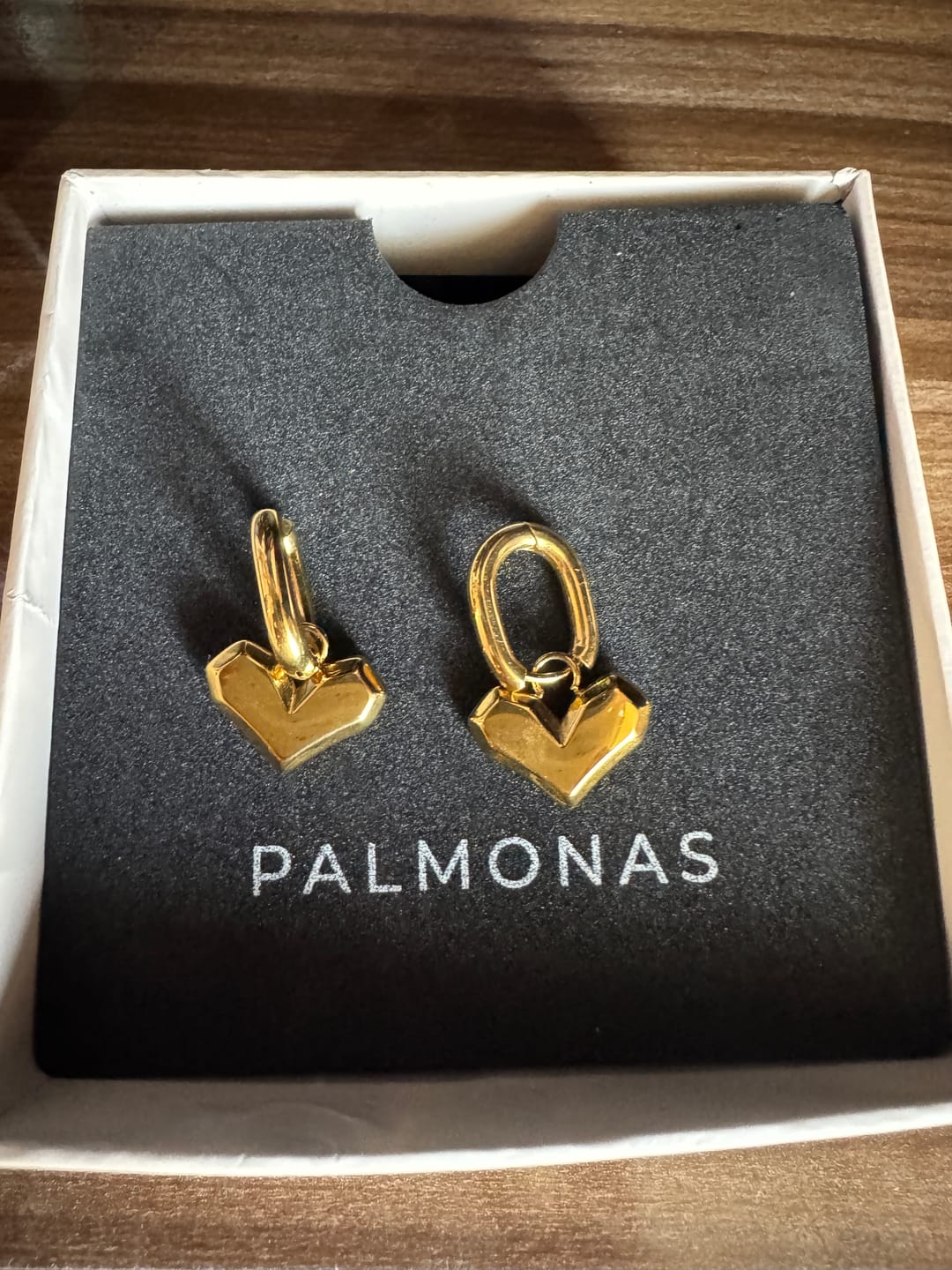 Customer photo review of Peripheral Heart Earrings