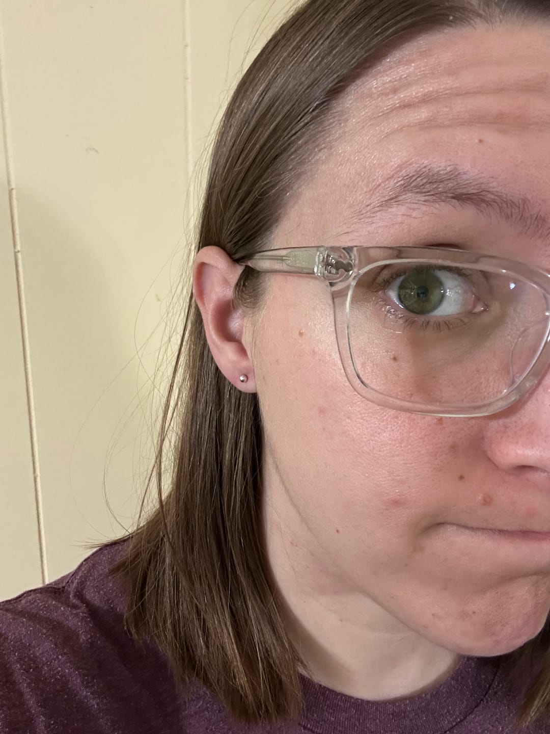 Customer photo review of Metallic Pearl Studs Hypoallergenic Earrings for Sensitive Ears Made with Plastic Posts