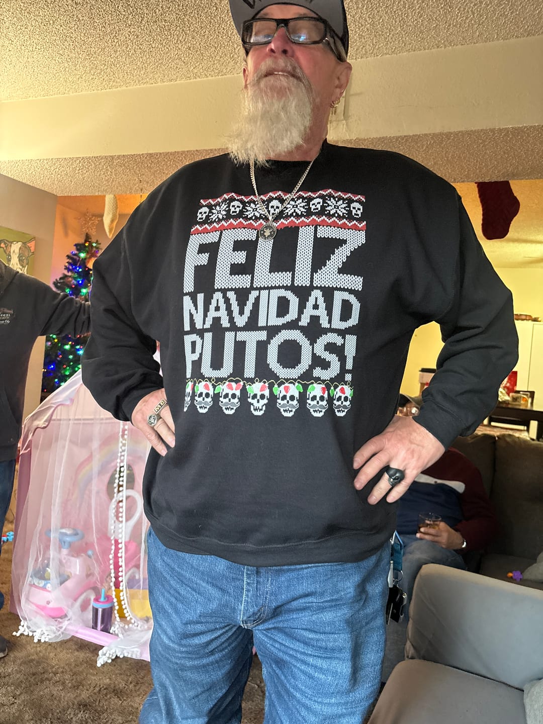 Customer photo review of Feliz Navidad Putos OG Navidad Sweatshirt