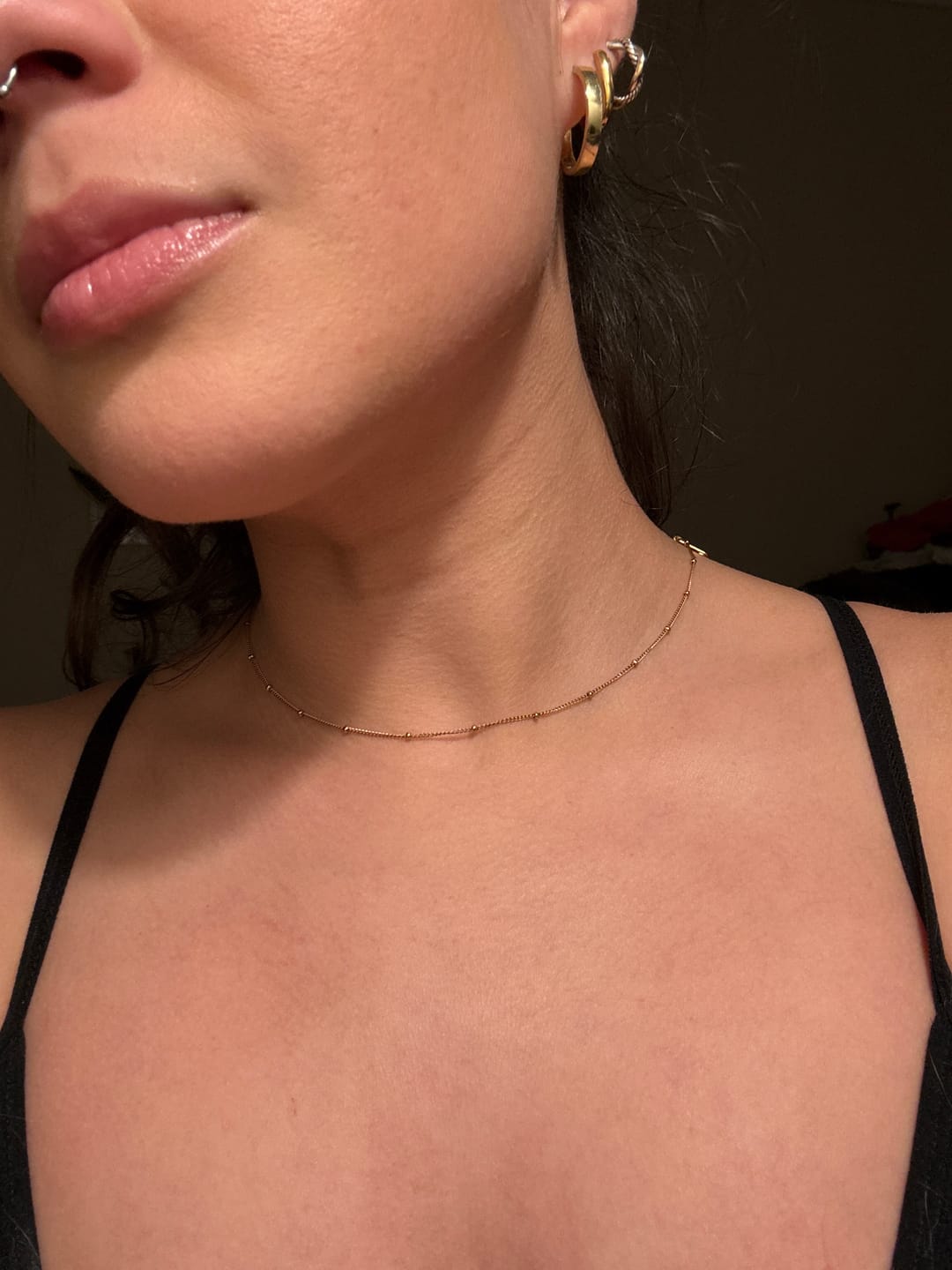 Customer photo review of Niyah Bead Gold Chain Necklace