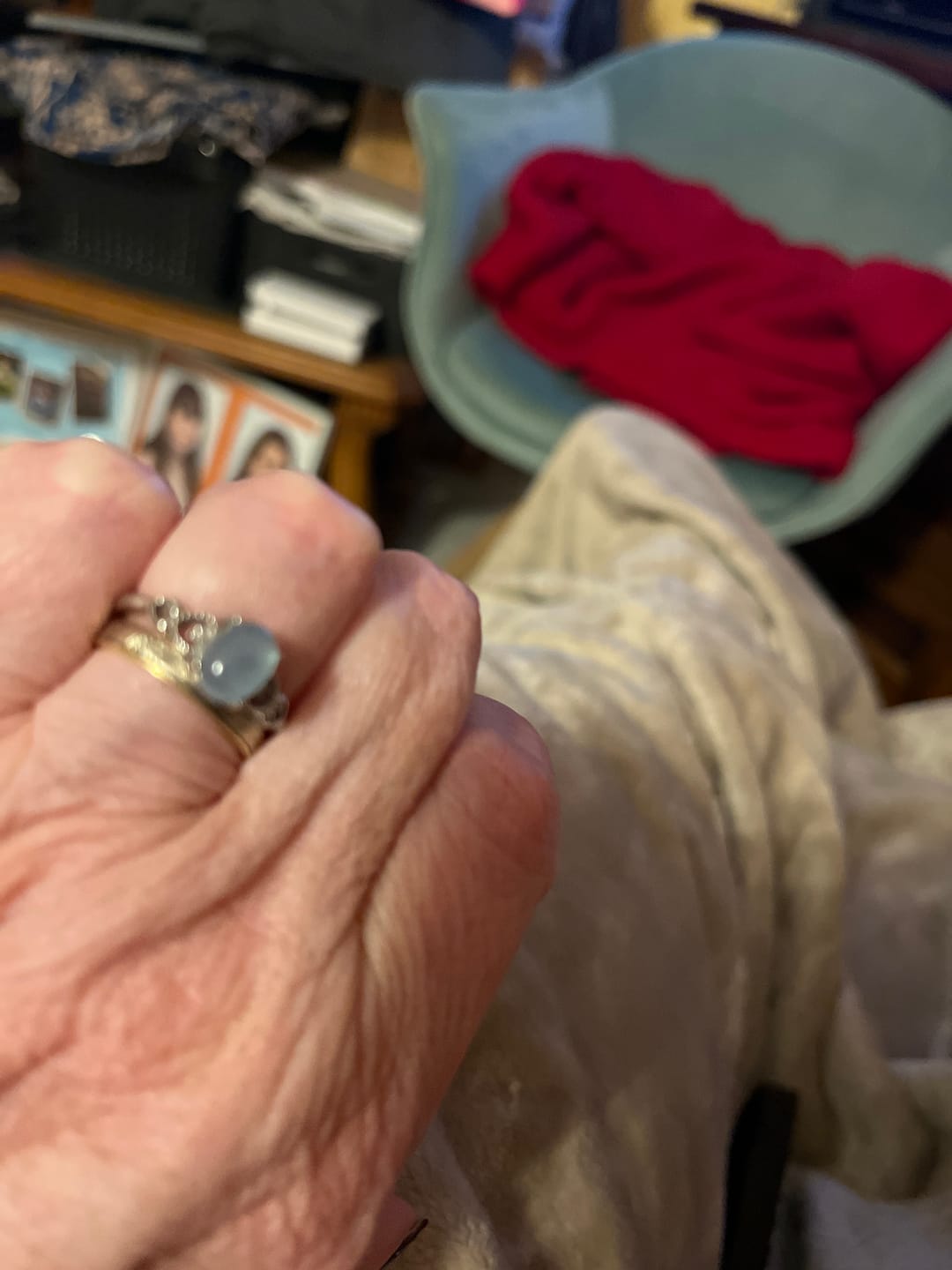 Customer photo review of Bague Ajustable "Cristal de Mer" en Aigue-Marine