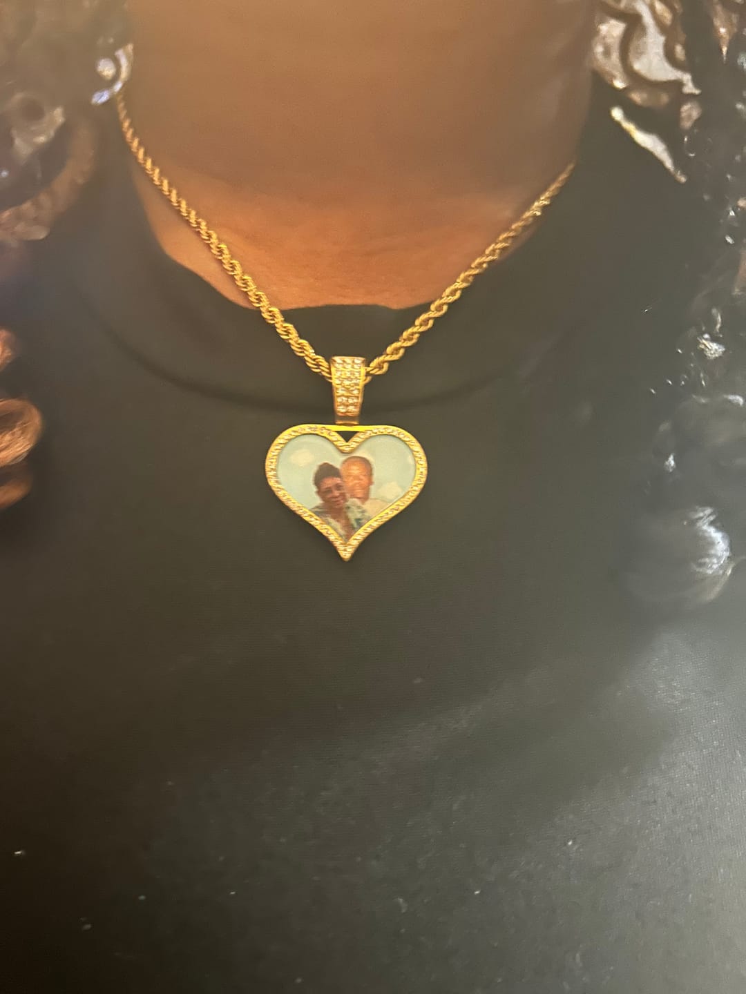 Customer photo review of Kids Iced Photo Pendant w/ Rope Chain