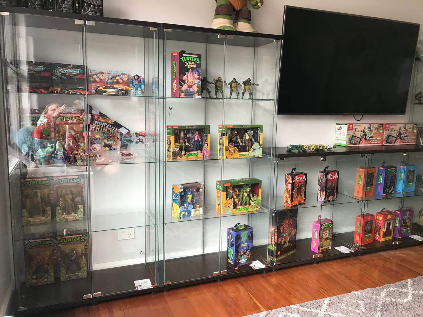 Customer photo review of Glass Display Cabinet 2 Doors Collections Storage - Black