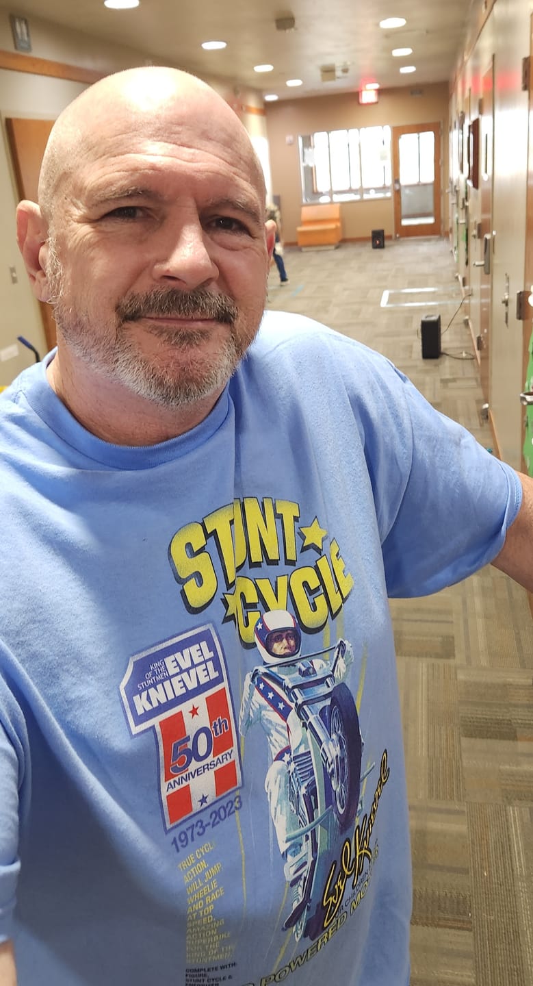 Customer photo review of 50th Anniversary Stunt Cycle T Shirt