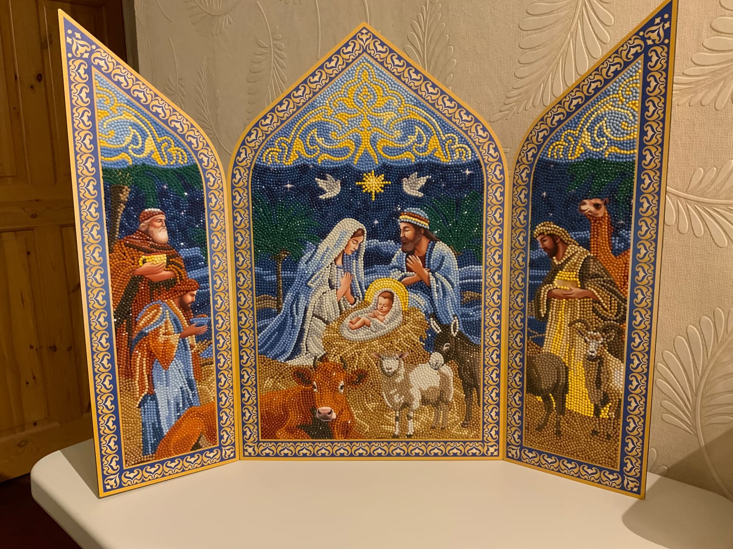 Customer photo review of Nativity Crystal Art Fold Out Decoration