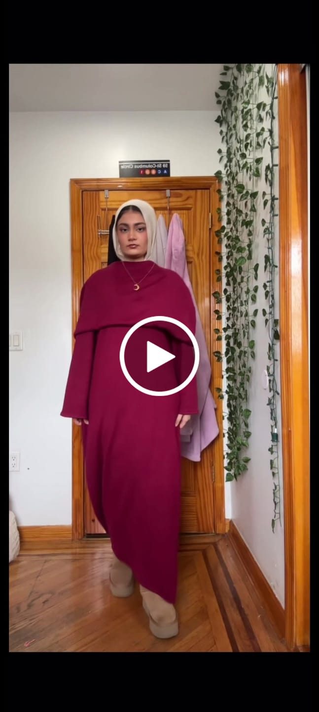 Customer video review of Two-Piece Cape Dress Burgundy