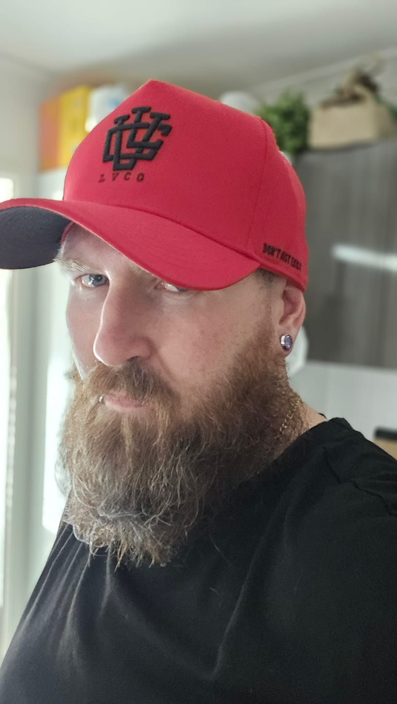Customer photo review of LVCO Midnight Red A-Frame Snapback