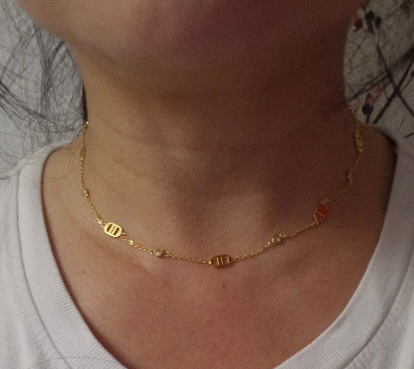 Customer photo review of Multi Signature Necklace with Stones