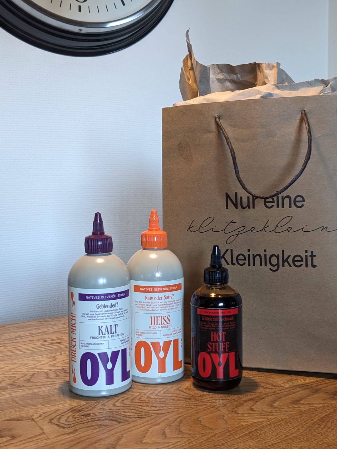 Customer photo review of OYL Olivenöl Trio - HEISS & KALT & HOT STUFF