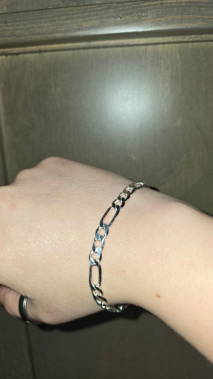 Customer photo review of SILVER FIGARO BRACELET