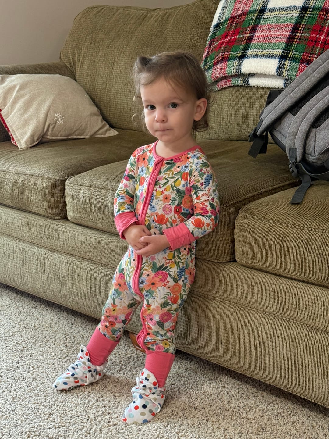 Customer photo review of Circus Dots Organic Cotton Gripper Baby Bootie