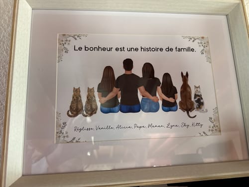 Customer photo review of Affiche Personnalisée - Famille Papa Maman Enfants & Animaux
