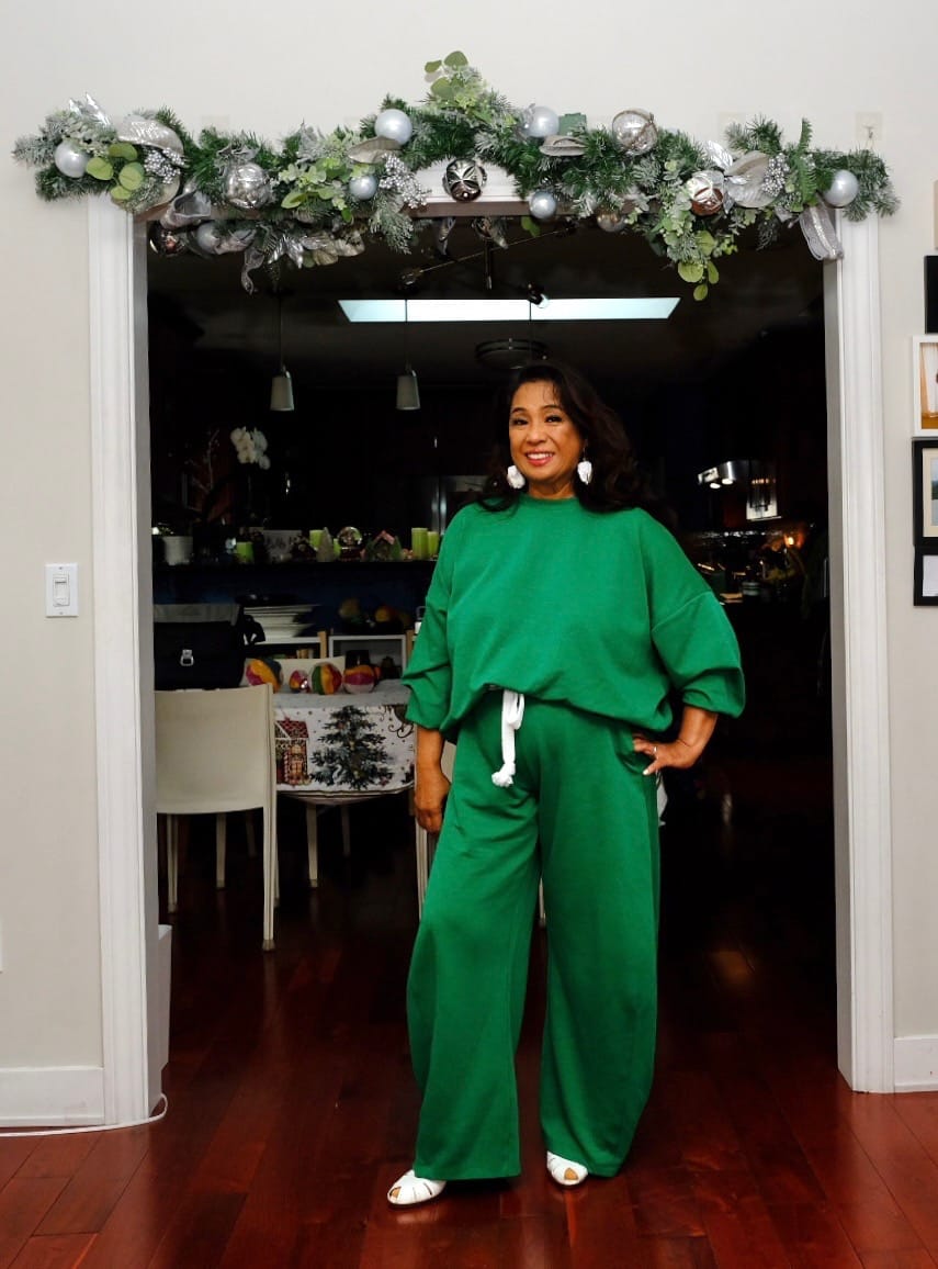 Customer photo review of Green Oversized Sweat Set with Open Back