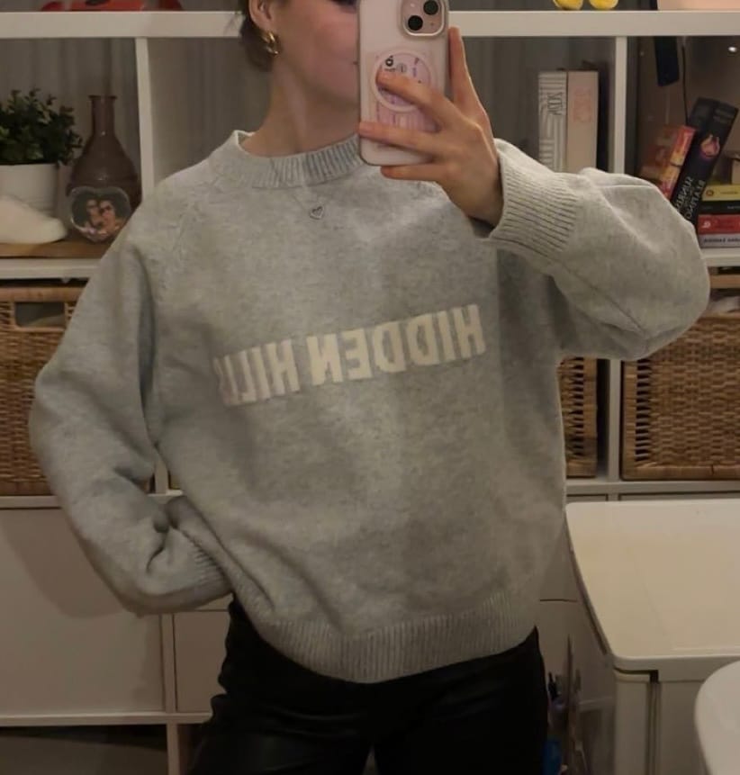 Customer photo review of KNIT SWEATER LIGHT GREY