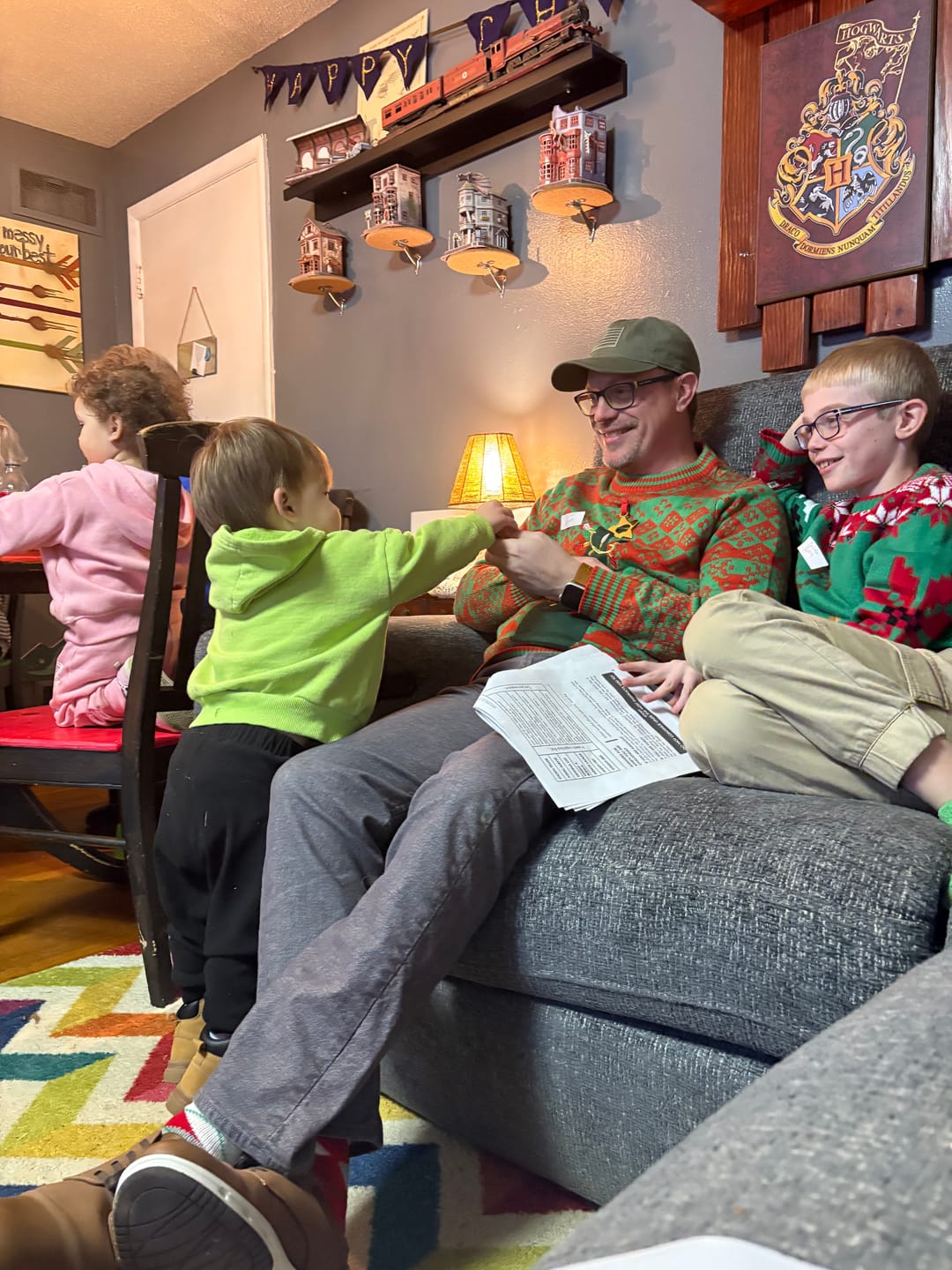 Customer photo review of Office Christmas Sweater Party Murder Mystery Game Kit