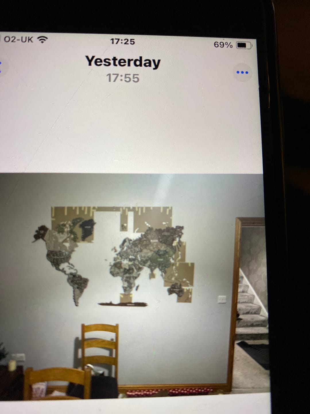 Customer photo review of 3D Wooden World Map Wall Decor -Rustic Style