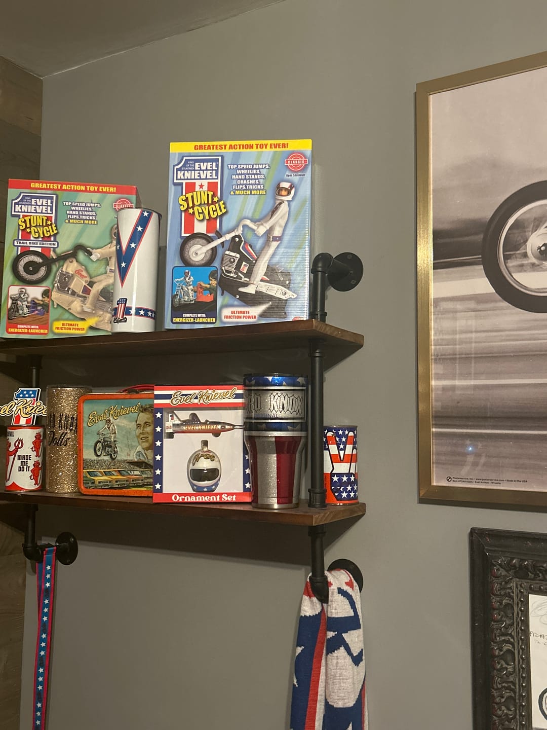 Customer photo review of Evel Knievel 2 Piece Glass Ornament Set