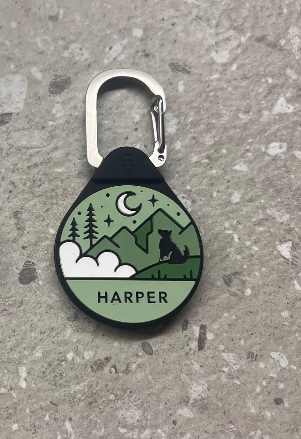Customer photo review of Celestial Green - Silent Dog ID Tag