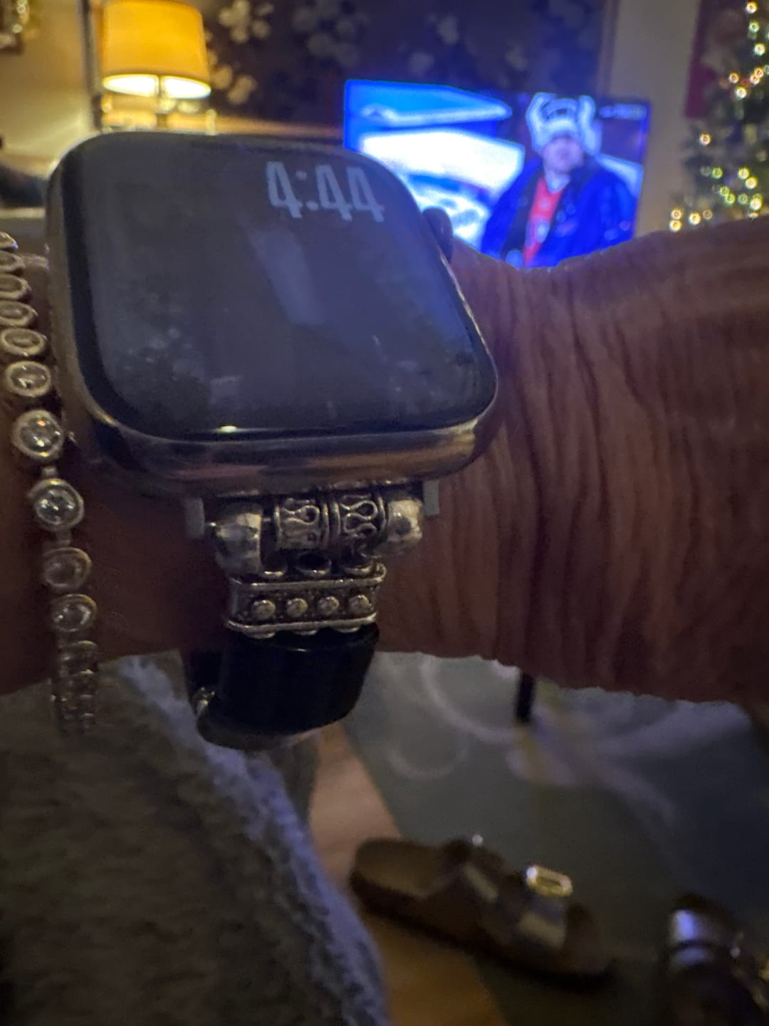 Customer photo review of Bohemian Noir Stretch Apple Watch Strap