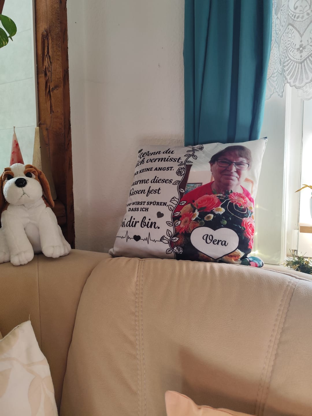 Customer photo review of Wenn du mich vermisst - Personalisiertes Kissen