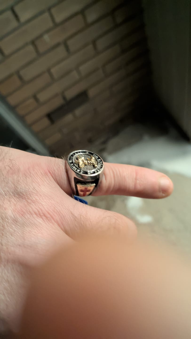 Customer photo review of Christianartworkshop Saint Michael the Archangel Protection Ring