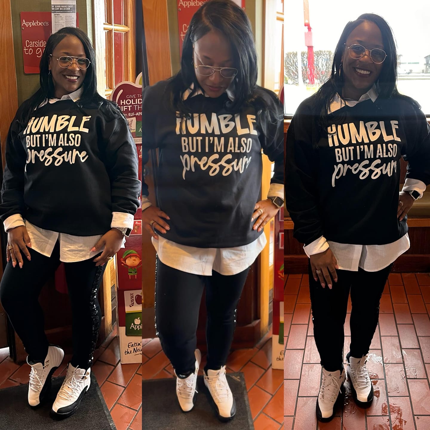 Customer photo review of Humble But Also Pressure Sweatshirt