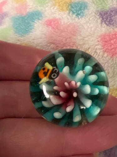 Customer photo review of Tiny Flower Paperweight, Pink