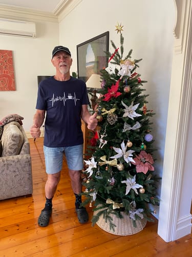 Customer photo review of Mens Bike coffee T Shirt AU