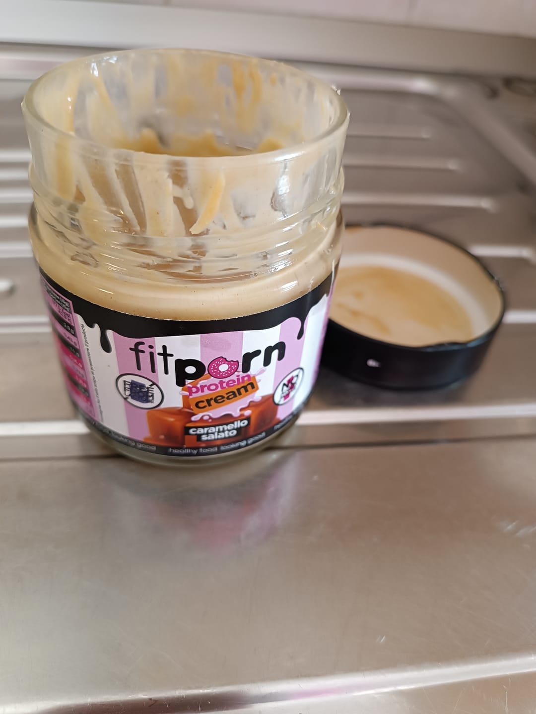 Customer photo review of Crema proteica al Caramello Salato Senza Lattosio