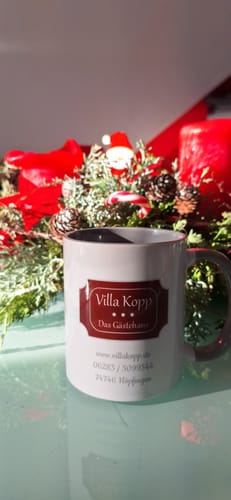 Customer photo review of TassenExpress - Becher Keramik Tasse mit Logo bedruckt 325ml Firmenlogo