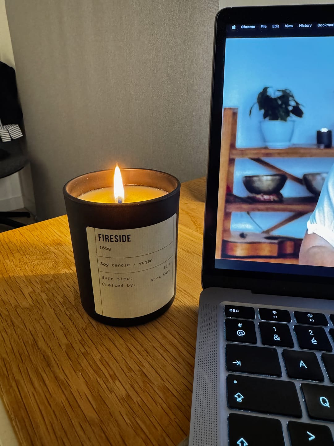 Customer photo review of Fireside Candle | Cedar + Amber + Musk