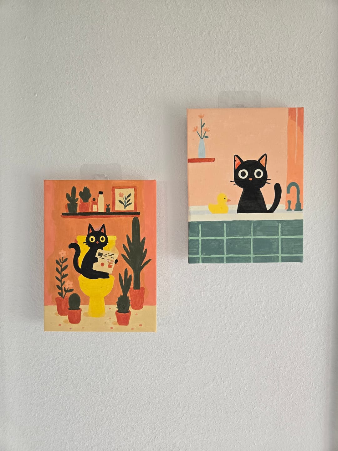 Customer photo review of 6 Mini Paintings - The Black Cat Set