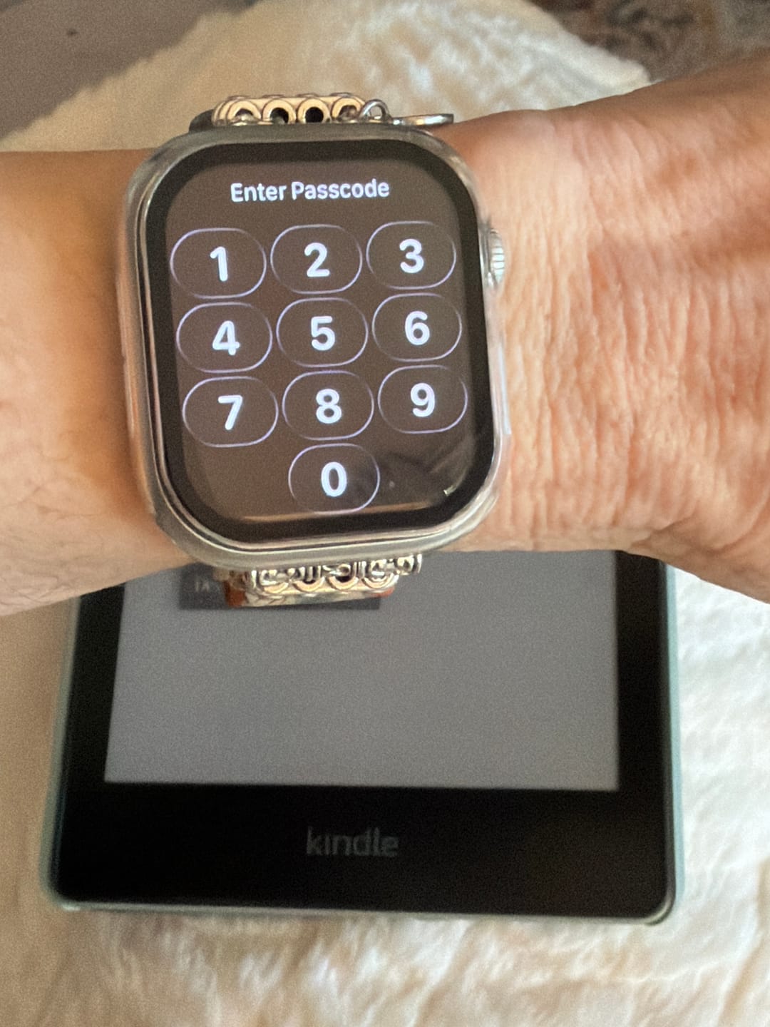 Customer photo review of Earth Tibetan Jasper Stretch Apple Watch Strap