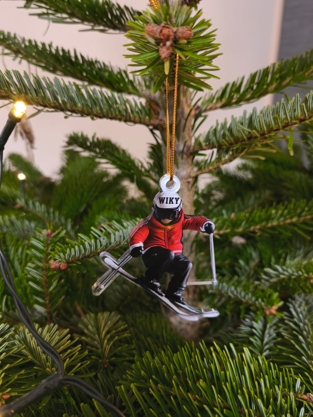 Customer photo review of Skiing Fun Personalized Name Shaped Ornament, Gift Idea For Skiing Lovers
