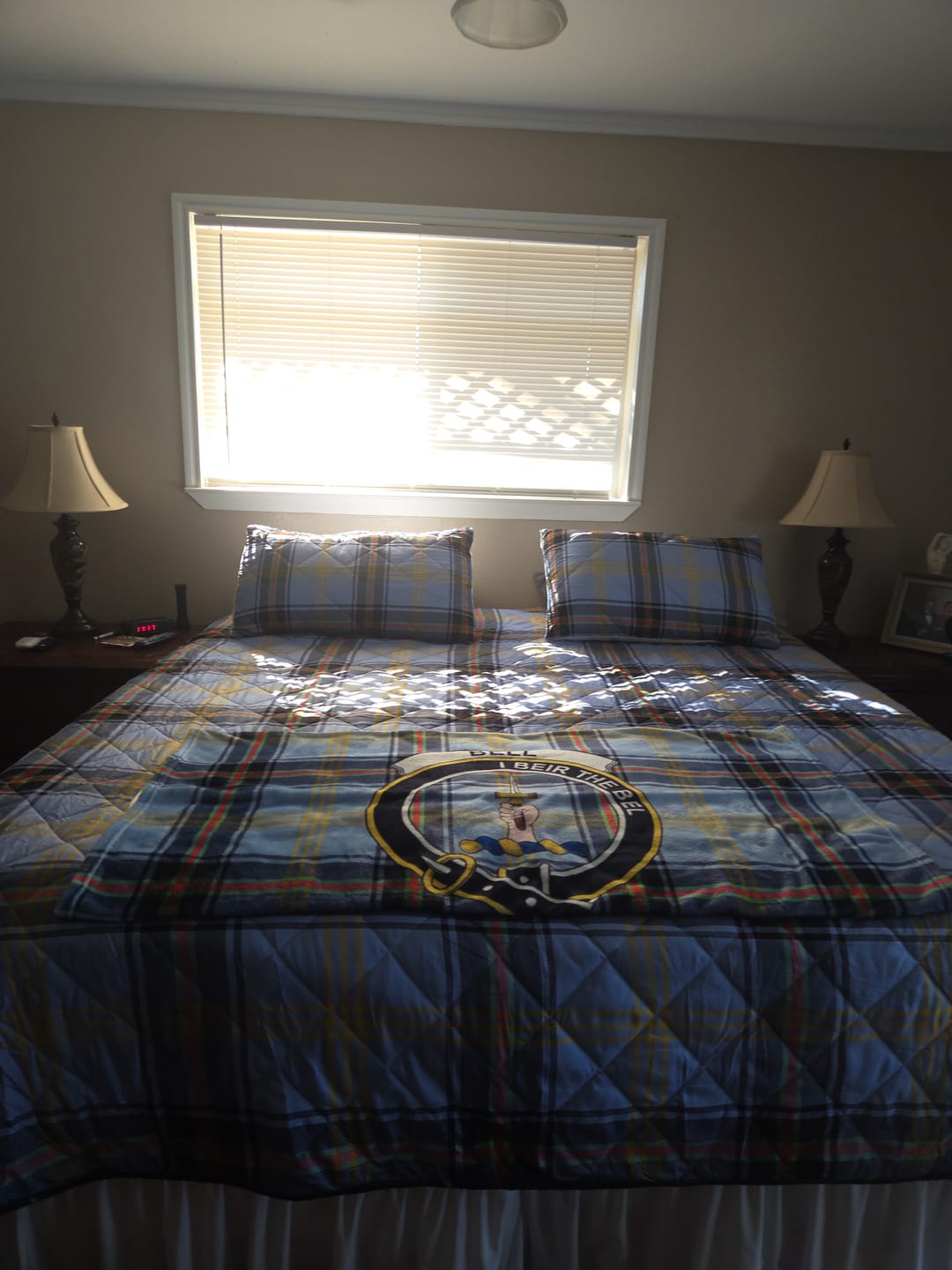 Customer photo review of Scottish Bell of the Borders Clan Tartan Quilt Bed Set